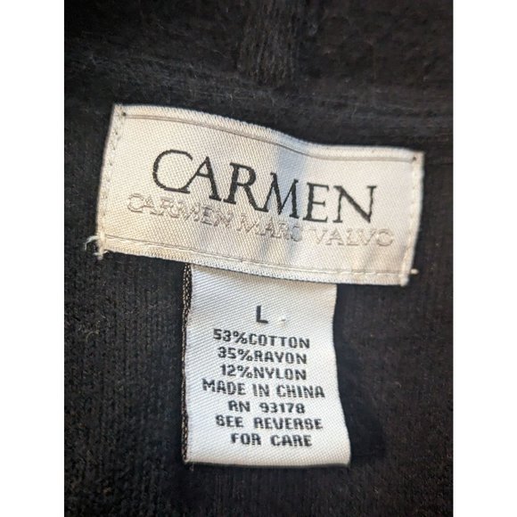 Carmen Marc Valvo Women's Cheetah Animal Print Tunic Open Style Vest SZ L - Picture 6 of 8